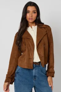 Faux Suede Cropped Trench 16 Faux Suede Cropped Trench 16