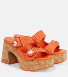 Fayence 95 raffia platform mules Fayence 95 raffia platform mules