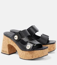 Fayence leather platform mules