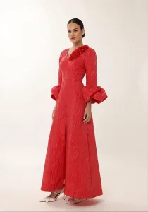 Fayha Gown Petal Cuff Jacquard Gown Fayha Gown Petal Cuff Jacquard Gown