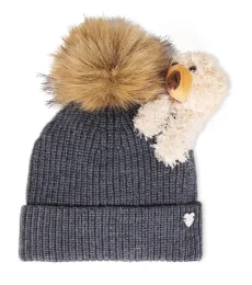Feather-trimmed wool beanie Feather-trimmed wool beanie