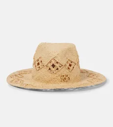 Fedora brodé en paille Fedora brodé en paille