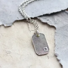 Fingerprint Dog Tag Necklace Fingerprint Dog Tag Necklace