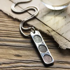 Fingerprint Ingot Necklace with Shaped Prints Fingerprint Ingot Necklace with Shaped Prints