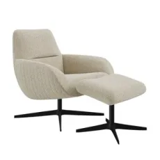 FINLEY Armchair & Footrest Beige FINLEY Armchair & Footrest Beige