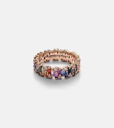 Fireworks 18kt rose gold ring with diamonds and sapphires Fireworks 18kt rose gold ring with diamonds and sapphires