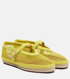 Fishnet suede-trimmed espadrilles Fishnet suede-trimmed espadrilles