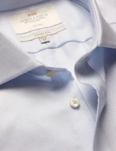 Fitted Slim Blue White Pick and Pick Non-Iron Shirt BlueWhite Men's Fitted Slim Blue White Pick and Pick Non-Iron Shirt BlueWhite Men's
