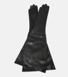 Flared leather gloves