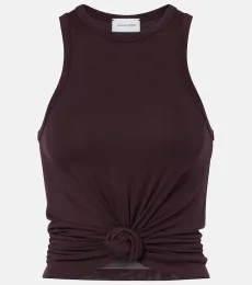 Floral-appliquà cotton-blend tank top Floral-appliquà cotton-blend tank top