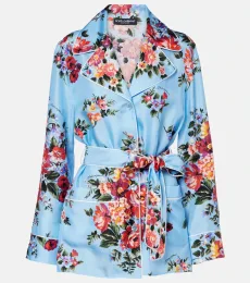 Floral belted silk blouse Floral belted silk blouse