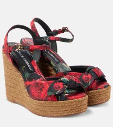 Floral canvas espadrille wedges Floral canvas espadrille wedges