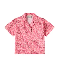 Floral cotton and linen shirt