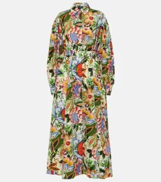 Floral cotton midi shirt dress Floral cotton midi shirt dress