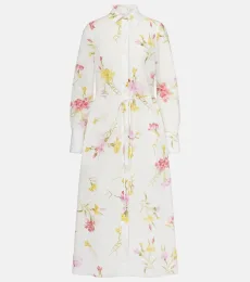 Floral cotton seersucker shirt dress Floral cotton seersucker shirt dress
