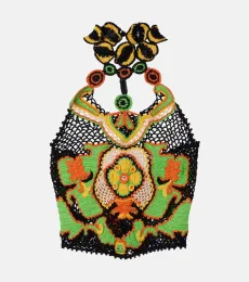 Floral crochet cotton crop top Floral crochet cotton crop top