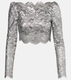 Floral cropped lace top Floral cropped lace top