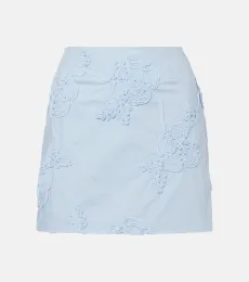 Floral embroidered cotton miniskirt Floral embroidered cotton miniskirt