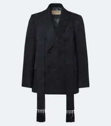 Floral jacquard linen and silk blazer Floral jacquard linen and silk blazer