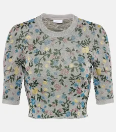 Floral jacquard sweater