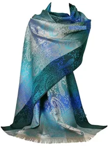 ® Floral Paisley Pattern Pashmina Style Scarf (FLD) (S1-TL-Teal) (Pash-9321-TL) ® Floral Paisley Pattern Pashmina Style Scarf (FLD) (S1-TL-Teal) (Pash-9321-TL)