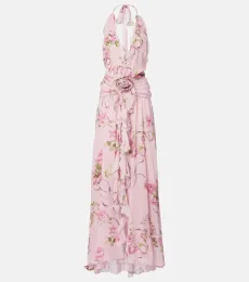 Floral ruffled georgette maxi dress Floral ruffled georgette maxi dress