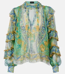 Floral ruffled silk blouse Floral ruffled silk blouse