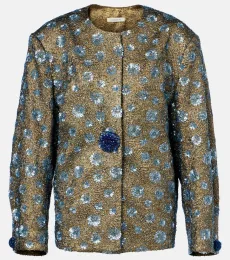 Floral sequined oversized jacket Floral sequined oversized jacket