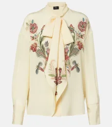 Floral silk blouse