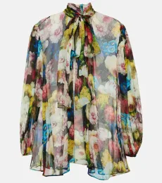 Floral silk chiffon blouse Floral silk chiffon blouse
