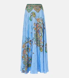 Floral silk crepe de chine maxi skirt Floral silk crepe de chine maxi skirt