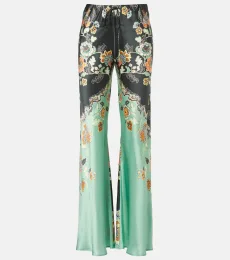 Floral silk satin flared pants Floral silk satin flared pants