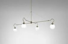Floren Arm - DALI-B Pendant Light antique brass and ribbed glass Floren Arm - DALI-B Pendant Light antique brass and ribbed glass