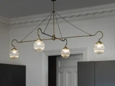 Floren Arm Pendant Light antique brass and ribbed glass Floren Arm Pendant Light antique brass and ribbed glass