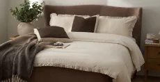 Florence Frill Bed Linen Set - Natural, Super King Florence Frill Bed Linen Set - Natural, Super King