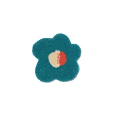 Flower Chair Rug Blue Flower Chair Rug Blue