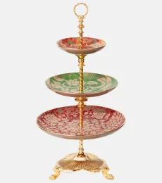 Fortuny gold-plated porcelain serving stand Fortuny gold-plated porcelain serving stand