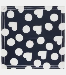 Foulard Cœur en soie à imprimé Foulard Cœur en soie à imprimé