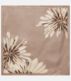 Foulard en sergé de soie à fleurs Foulard en sergé de soie à fleurs