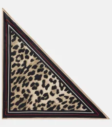 Foulard en soie à imprimé léopard Foulard en soie à imprimé léopard