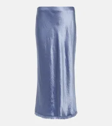Fringed satin midi skirt Fringed satin midi skirt