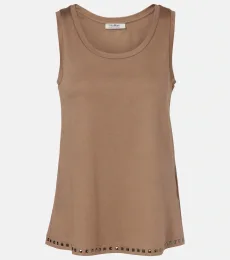 Furetto embellished cotton-blend tank top Furetto embellished cotton-blend tank top