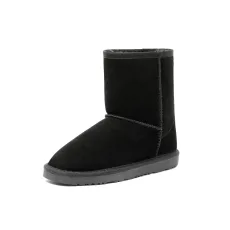 FuzzyClassic Kid s Mid Boot Boys Girls Winter Fur Lined Suede Boots