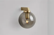 Gaia - Flush - DALI-A Wall Light satin brass with smoked glass Gaia - Flush - DALI-A Wall Light satin brass with smoked glass