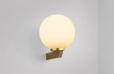 Gaia - Flush Wall Light antique bronze with matt opal glass Gaia - Flush Wall Light antique bronze with matt opal glass
