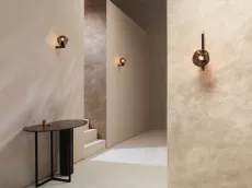Gaia - Plate Wall Light satin brass with smoked glass