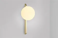 Gaia - Tall - Flush - DALI-A Wall Light satin brass with matt opal glass Gaia - Tall - Flush - DALI-A Wall Light satin brass with matt opal glass