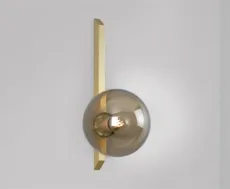 Gaia - Tall - Plate - DALI-A Wall Light satin brass with smoked glass Gaia - Tall - Plate - DALI-A Wall Light satin brass with smoked glass
