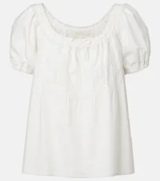 Galle lace-trimmed cotton top
