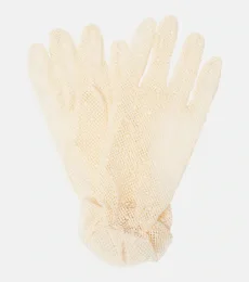 Gants VLogo en tulle de coton mélangé Gants VLogo en tulle de coton mélangé